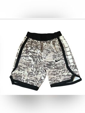 Nike Kids Marble Print Athletic Shorts - Black & White